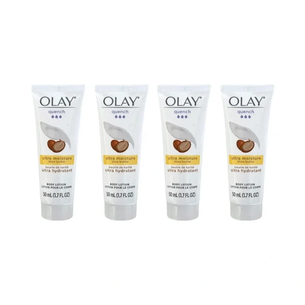 4 Olay Quench Ultra Moisture Shea Butter Body Lotion Purse Travel Size 1.7 oz Ea